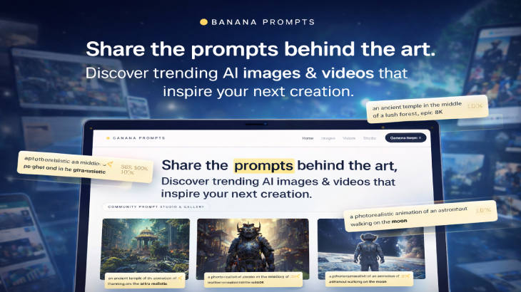 Banana Prompts: شارِك البرومبتات واكتشف قوة الذكاء الاصطناعي في صناعة الصور والفيديوهات