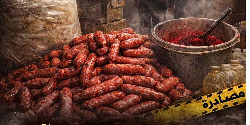 ضبط منشأة غير مرخصة لتصنيع السجق بكرداسة.. لحوم غير صالحة للاستهلاك الآدمي وسط دهون صناعية وألوان مجهولة