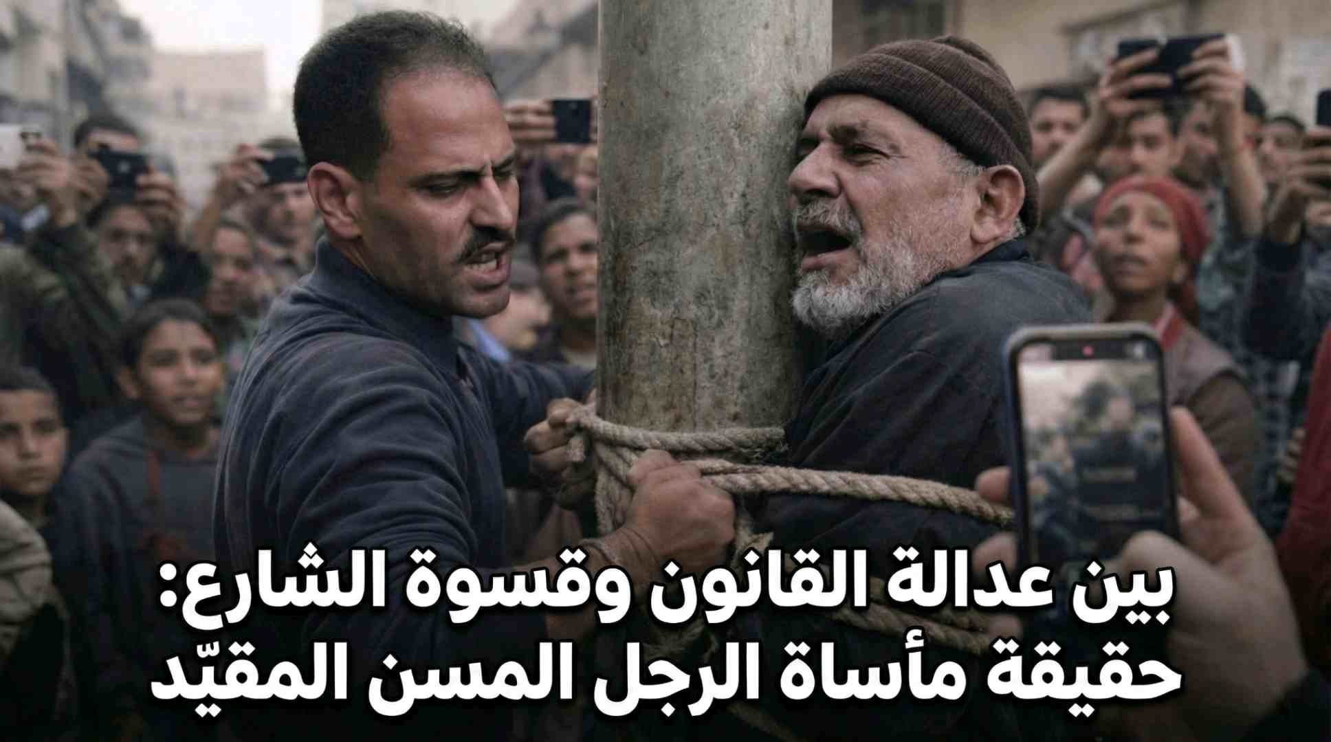 بين عدالة القانون وقسوة الشارع: حقيقة مأساة الرجل المسن المقيّد