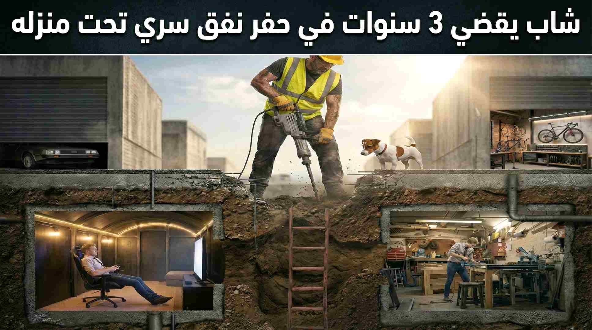 شاب يقضي 3 سنوات في حفر نفق سري تحت منزله — مشروع DIY يتحول إلى ملاذ للعمل والإبداع