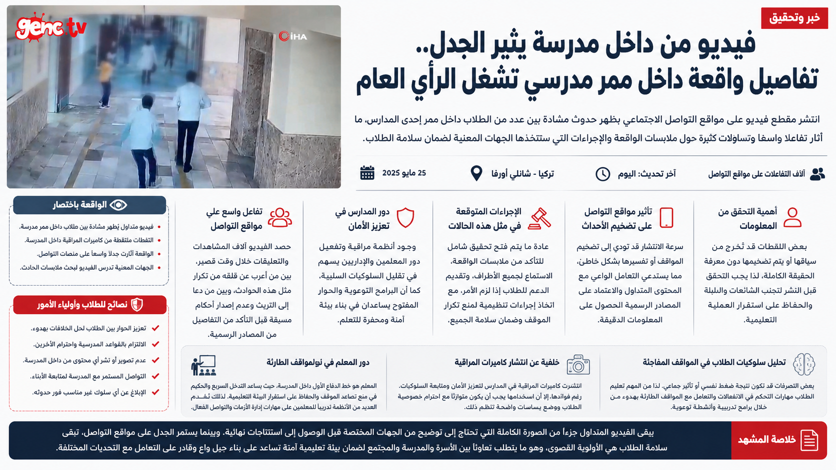 فيديو من داخل مدرسة يثير الجدل.. تفاصيل واقعة داخل ممر مدرسي تشغل الرأي العام