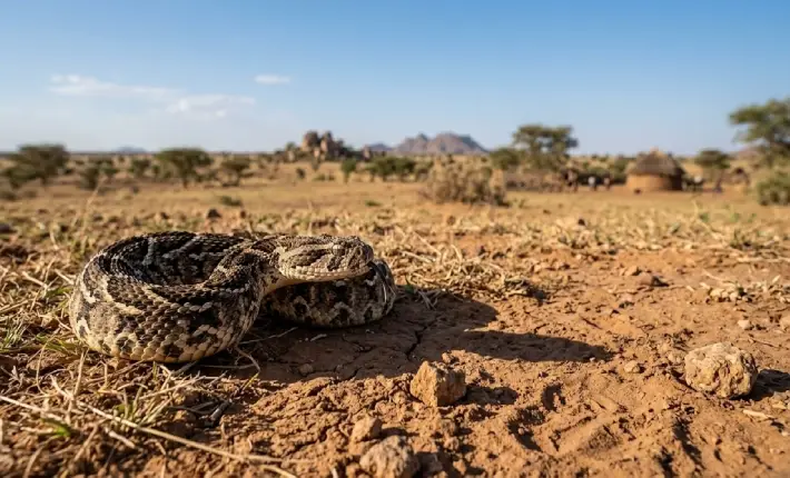 أفعي ضخمة بالسودان تهدد السكان