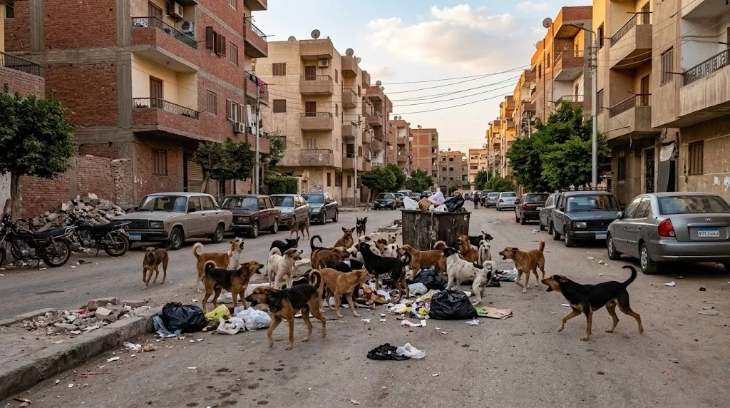 ضجة في إحدى مدن 6 أكتوبر بسبب الكلاب الضالة.. وسيدة تثير الجدل بتهديد مطعميها