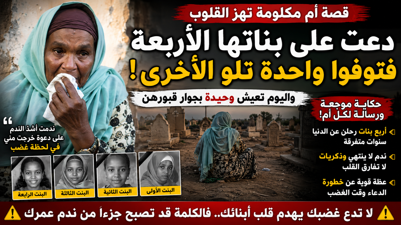 أم دعت على بناتها فتوفوا تباعًا.. قصة متداولة تثير الحزن والجدل على مواقع التواصل