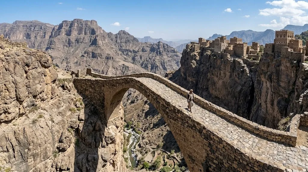 أسرار جسر شهارة التاريخي.. كيف بُني أول جسر عربي معلق بين الجبال
