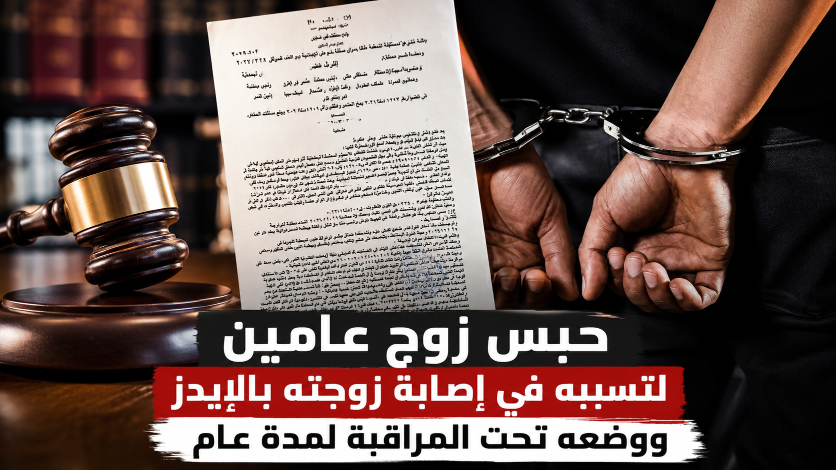 حبس زوج عامين بعد اتهامه بالتسبب في إصابة زوجته بالإيدز.. وقرار بوضعه تحت المراقبة لمدة عام