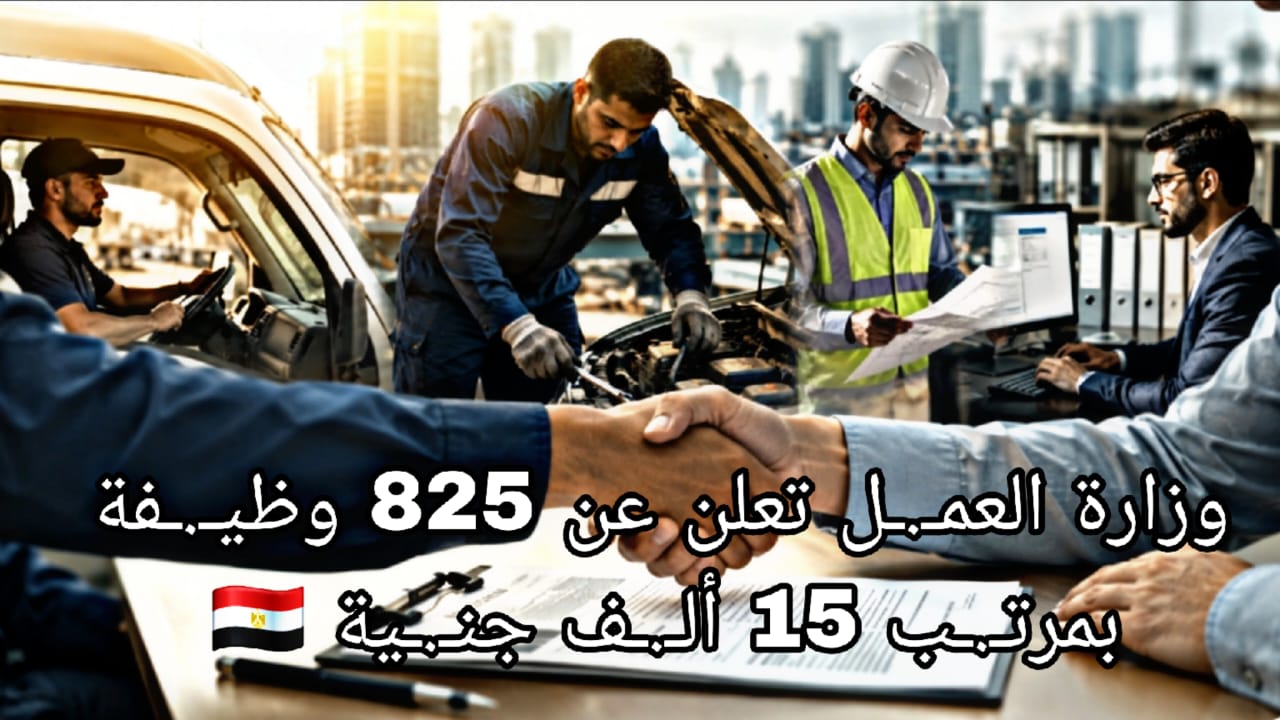 فرصة لا تعوض.. وزارة العمل تطرح 825 وظيفة برواتب تصل إلى 15 ألف جنيه
