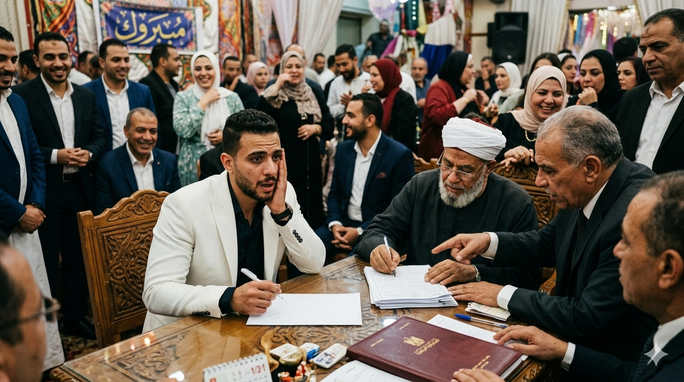 قائمة على بياض.. عريس يدعي النصب عليه من أسرة العروس خلال كتب الكتاب: “مشوفتش إني بمضي على ورقة فاضية غير في الصور”