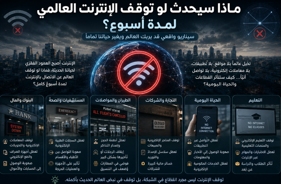 توقف الإنترنت أسبوعًا.. كيف سيتغير العالم في 7 أيام؟