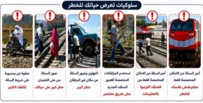 مخاطر عبور السكك الحديدية.. سلوكيات تهدد حياة المواطنين