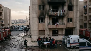 بين السماء والأرض.. لحظات التعلق المرعبة التي انتهت بسقوط فاجع هرباً من نيران مصر!