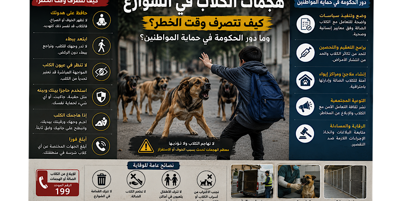 هجمات الكلاب في الشوارع.. كيف نتصرف وقت الخطر؟ وما دور الحكومة في حماية المواطنين؟