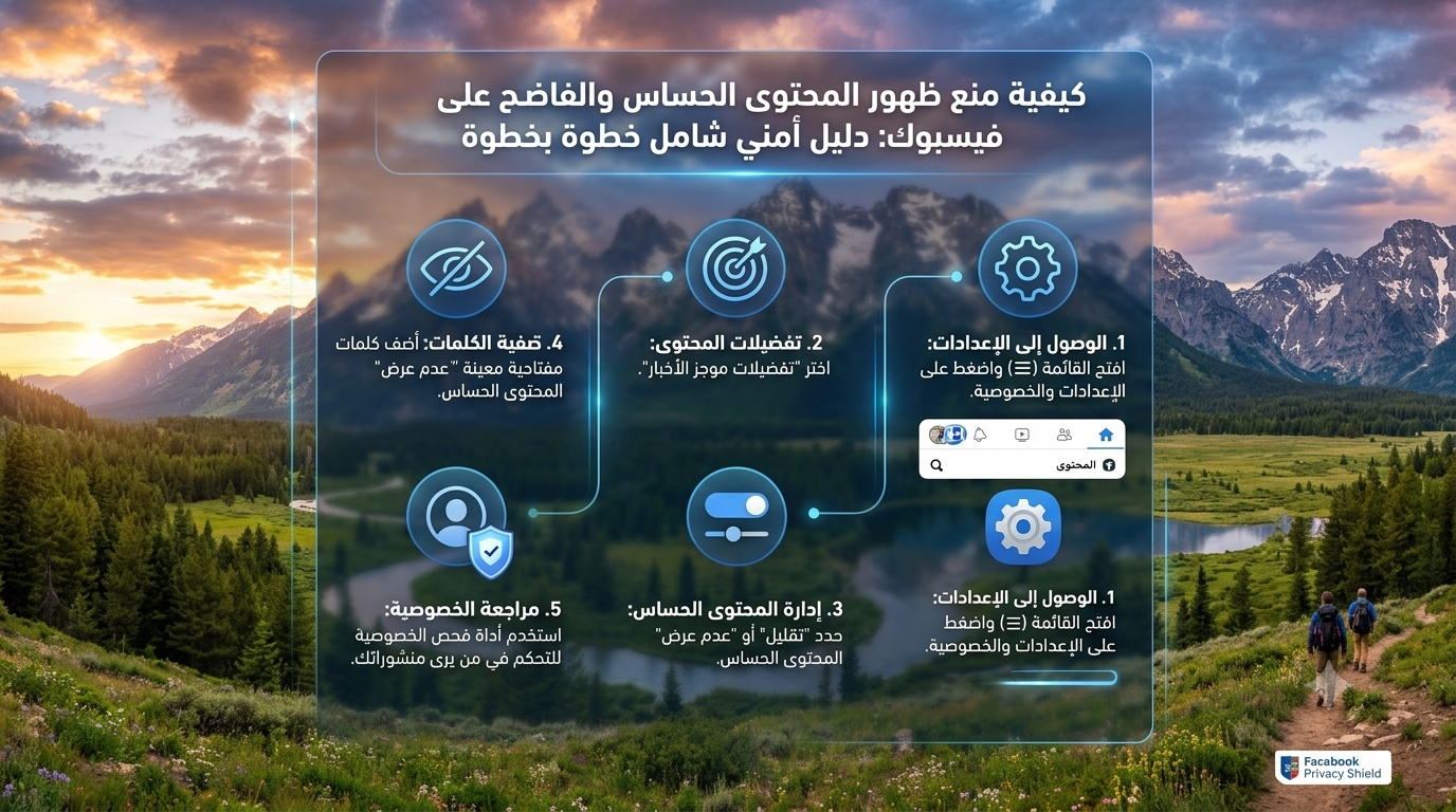 كيفية منع ظهور المحتوى الحساس والفاضح على فيسبوك: دليل أمني شامل خطوة بخطوة