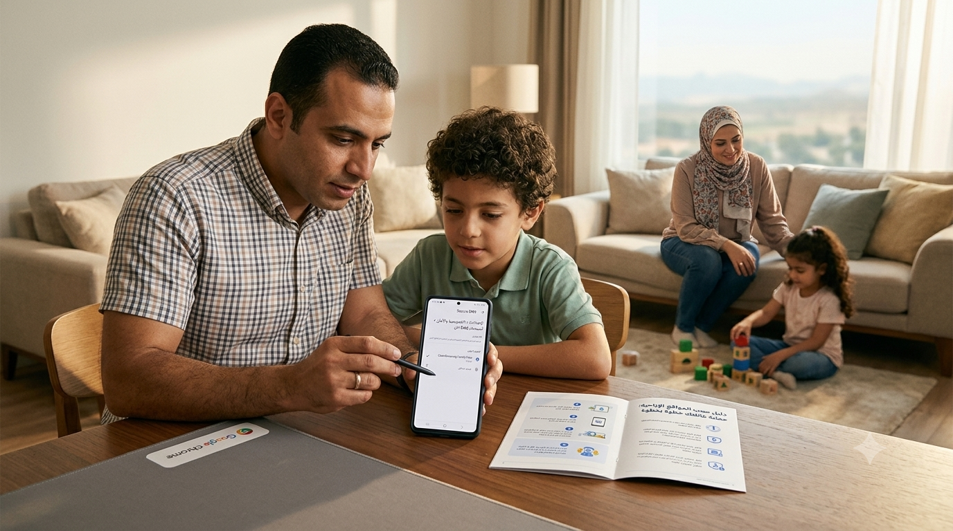حجب المواقع الإباحية نهائياً من الهاتف عبر جوجل كروم: دليل أمني شامل خطوة بخطوة لحماية عائلتك