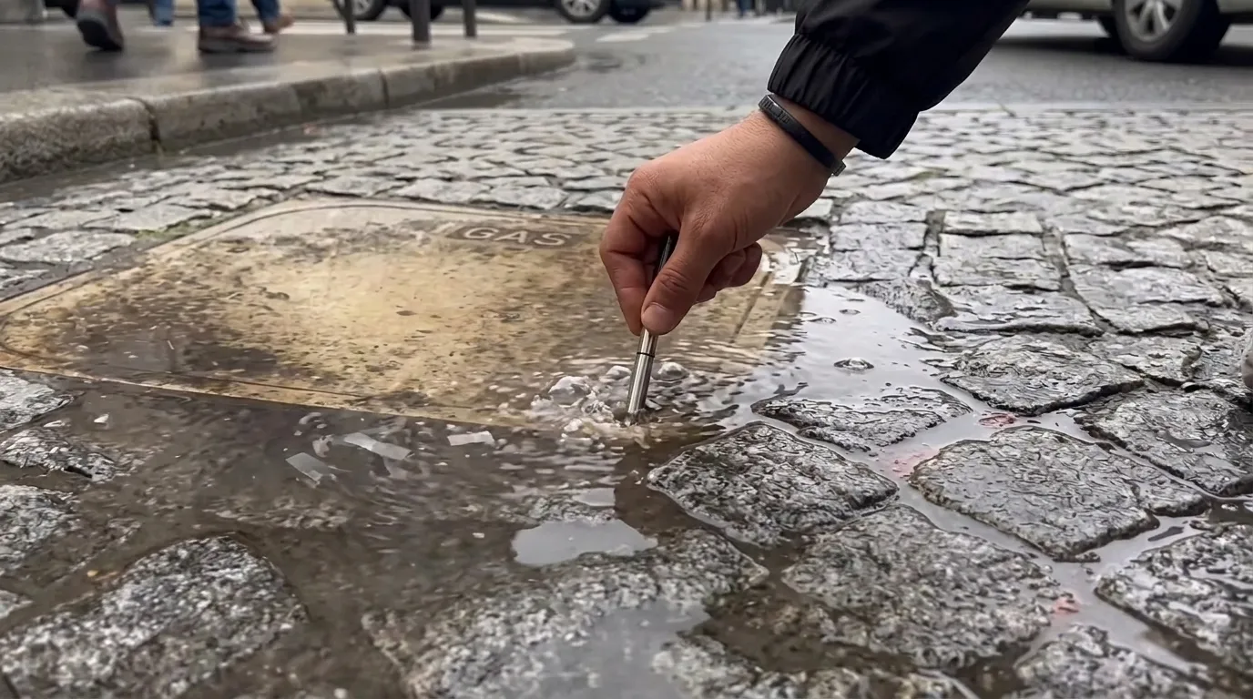 فيديو كارثي شاب يختبر تسرب الغاز بالولاعة في الشارع