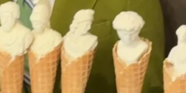 منحوتات آيس كريم فنية تزين حفل زفاف في فرنسا